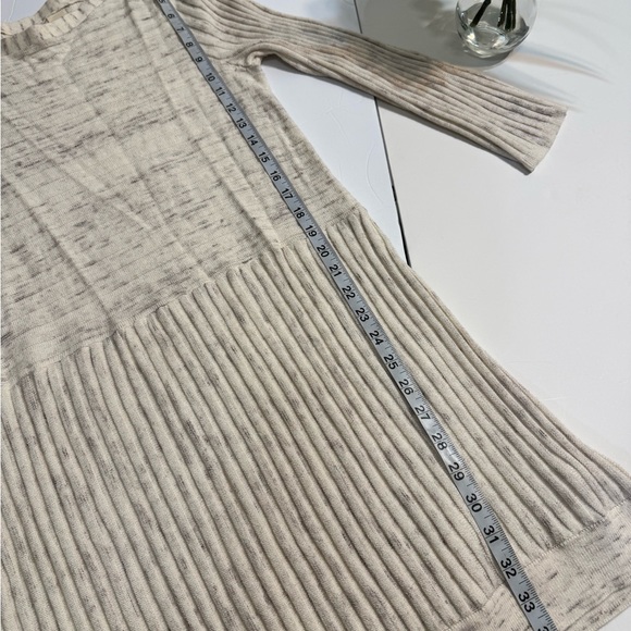 Anthropologie Moth Cream Ribbed Tunic Sweater Medium - Picture 5 of 10